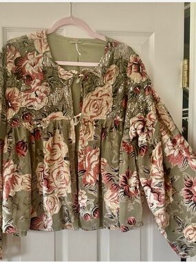 Free People ~ Urban Outfitters flowing jacket with rhinestone embellishments
